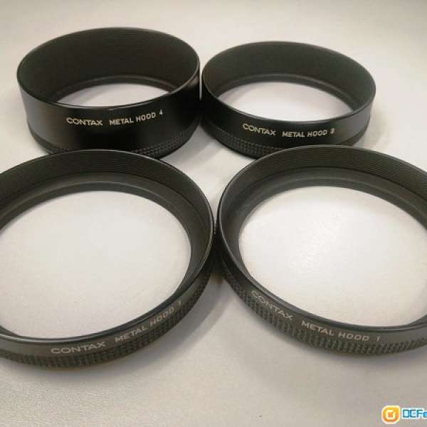 [罕有] 日本 Contax Metal Ring Hood & Cap 原廠鏡頭專用金屬遮光罩、接環及鏡蓋