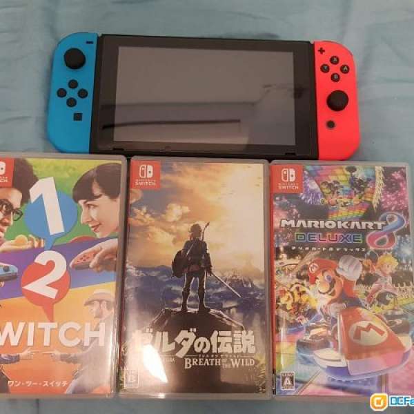 Nintendo Switch 紅藍+ Mario Kart 8 + Zelda + 12switch 99%新行貨