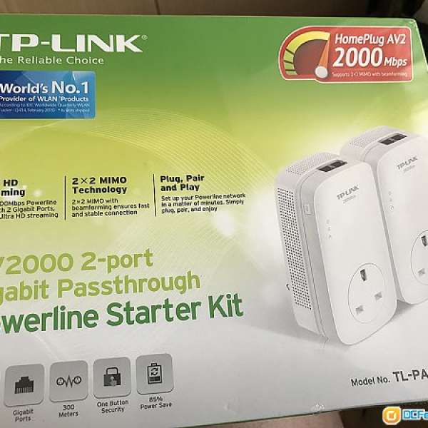 100% 全新 TP-LINK TL-PA9020P KIT AV2000 Powerline Starter Kit Homeplug
