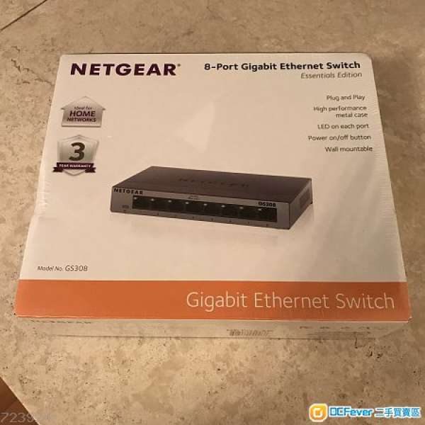 全新 NETGEAR GS308 Gigabit Ethernet Switch Hub 千兆 集線器 路由器
