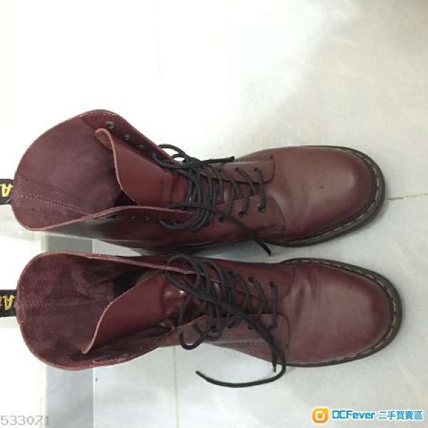 DR Martens 10孔 酒紅色