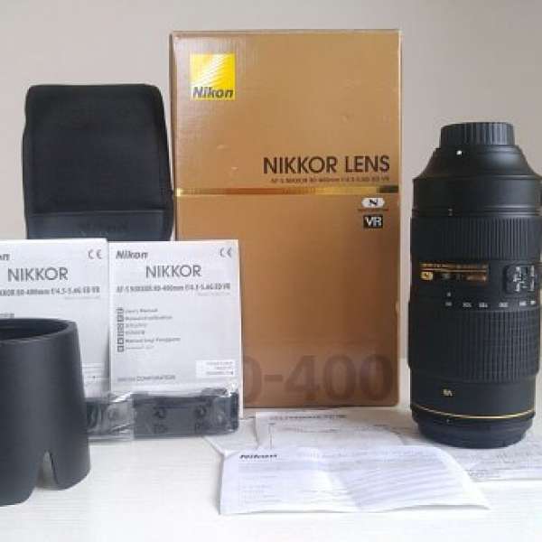 NIKON AF -S 80-400 G VR 98% NEW 行貨過保