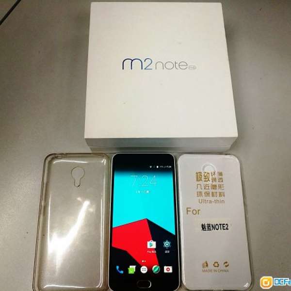 95%新 白色 Meizu M2 Note (魅藍Note2) 已刷Android 7.1.2 有盒 1機2機套 $499