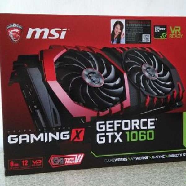 放msi gtx1060 gaming x 6gb X雙風扇 2張