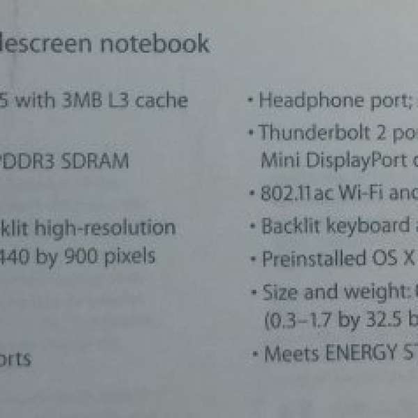 Apple MacBook Air 13' early 2015, 4GB ram, 128SSD - 壞機