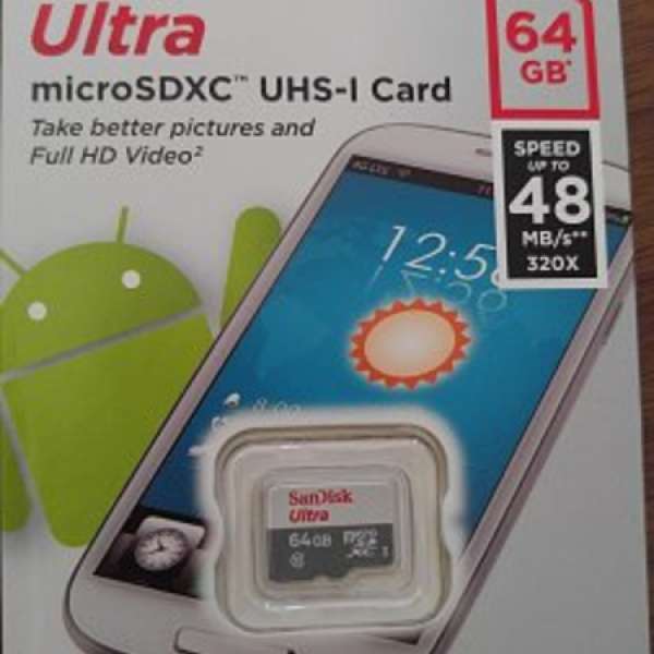 全新未開行貨 SanDisk Ultra microSDXC UHS-I Card 64GB 每秒48MB速度