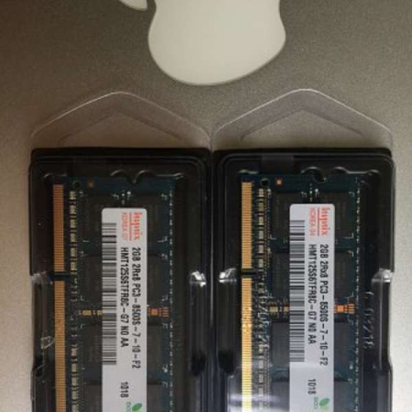 2條 Hynix 2GB DDR3 Memory SO-DIMM 204pin PC3-8500S 1066MHz
