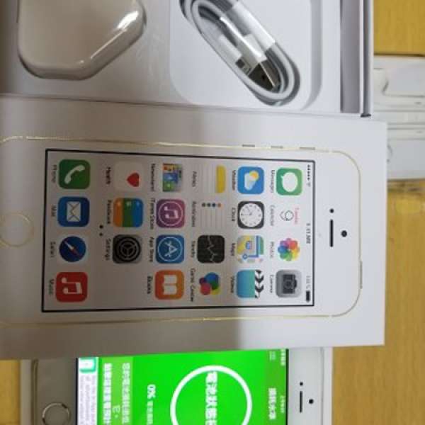 放90%新Apple Iphone 5S港行過保16G銀 Full Set剛換電池加一高清套