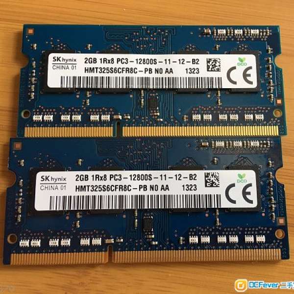 Hynix Notebook 記憶體 RAM DDR3-1600 2GB x2 (Mac)