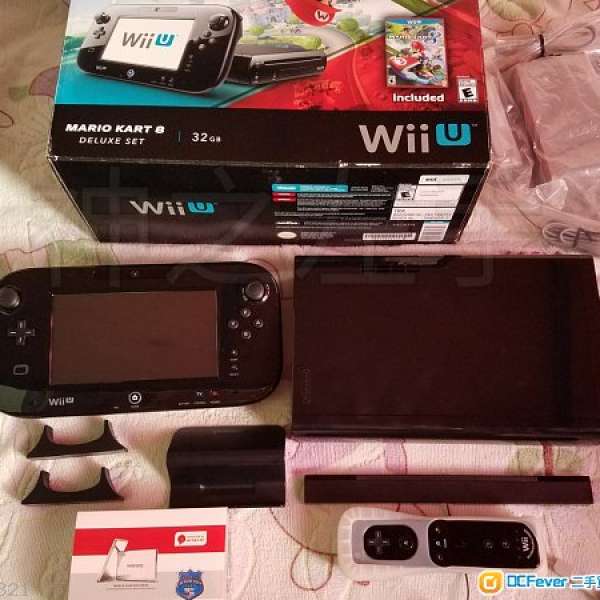 wii u wiiU 新淨靚機，Mario kart8 黑色豪華32G版，雙破解+320G HD 玩到switch同款...