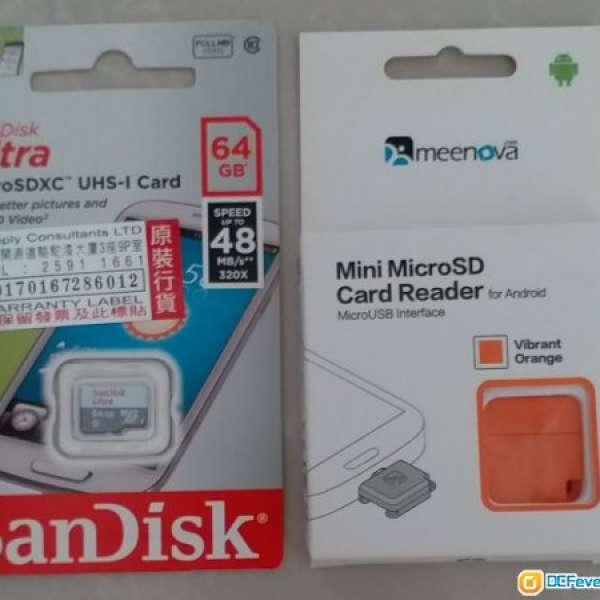 全新未開封 SanDisk Ultra 64GB microSD卡 [送card reader一個]