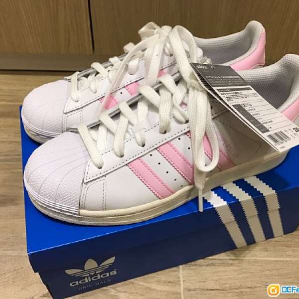香港已斷貨 全新女裝Adidas original superstar 粉紅色 pink 23cm