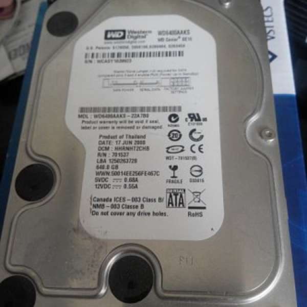 W.D. 640GB 3.5" HDD