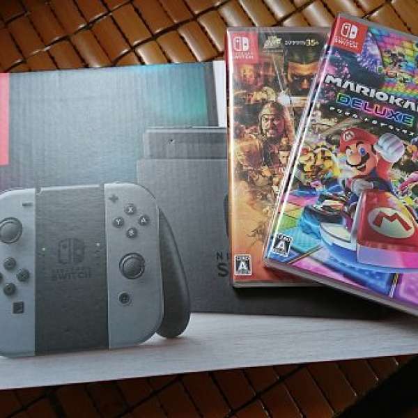 [100% NEW]香港行貨Nintendo Switch 灰色 連三國志13 & Mariokart 8 Set
