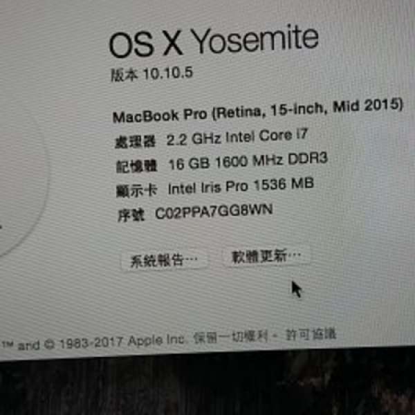 99%new Apple Macbook pro 15” 2015mid 256GB 16GB