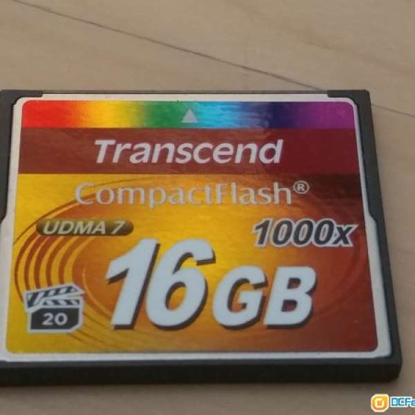 90% new Transcend 1000x Compactflash 16GB