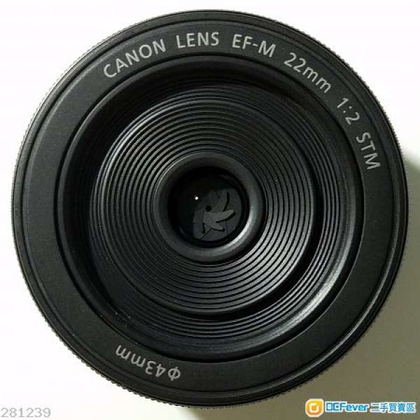 95%新 黑色Canon EF-M 22mm F/2 STM