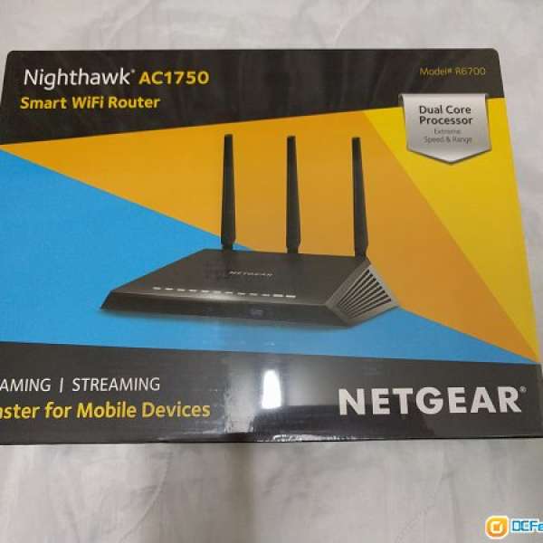 NETGEAR Nighthawk AC1750 Smart Dual Band WiFi Router (R6700)