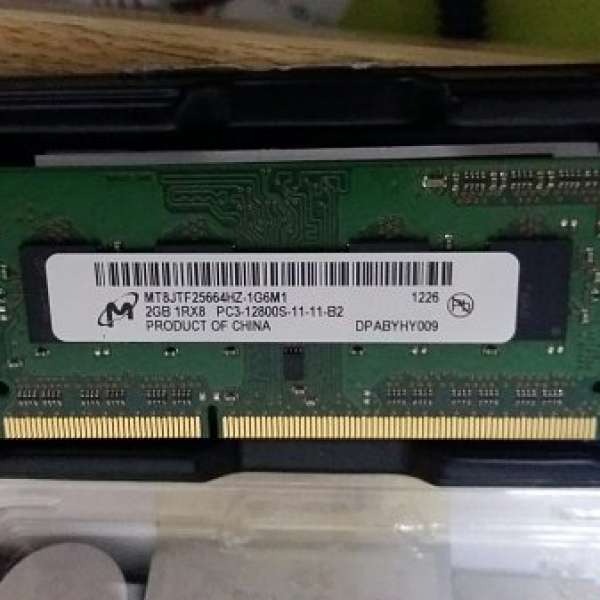 DDR3 1600mhz notebook ram 2Gb x 2條