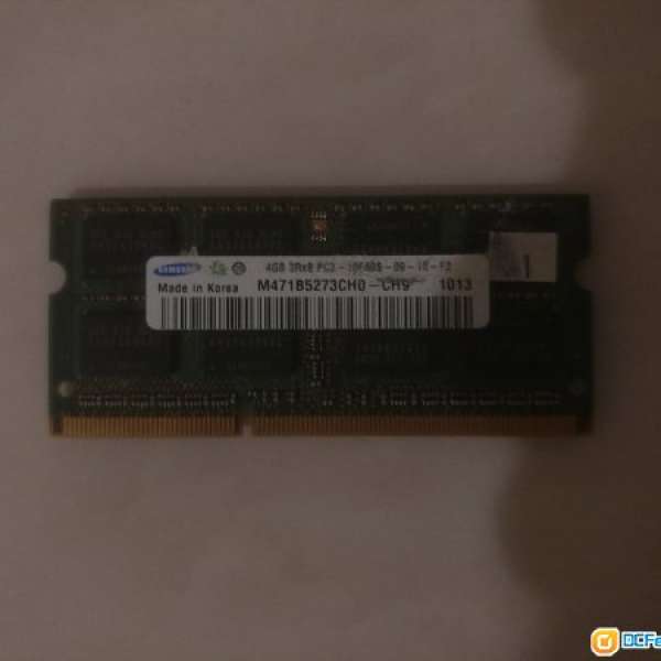 4GB Samsung PC3-10600 DDR3 1333 Notebook Ram – 包郵