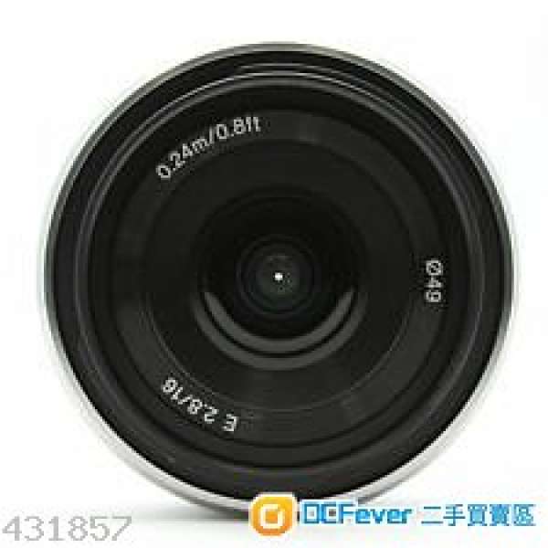 90% New Sony NEX 16mm f/2.8 Wide Angle Lens for 3,5,6,7 & A6000 etc