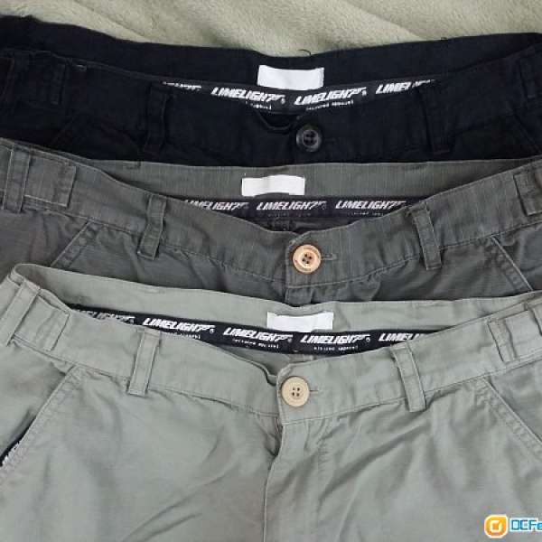 黑，綠，卡奇布短褲Total:3條(32"腰)不散賣