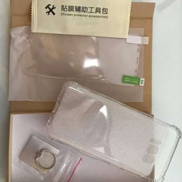 SAMSUNG S8+ S8 plus 透明防摔氣囊軟膠套連軟膠貼/背環支架組合包(全新未用)