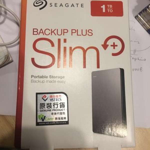 Segate Backup Plus Slim 1TB HDD 銀色 (原裝行貨有保養)