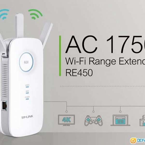 99.9%新TP-LINK AC1750 Wi-Fi訊號延伸器 RE450