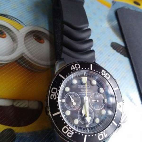 精工 Seiko Men's Chronograph Solar 200M Power Watch 85% New