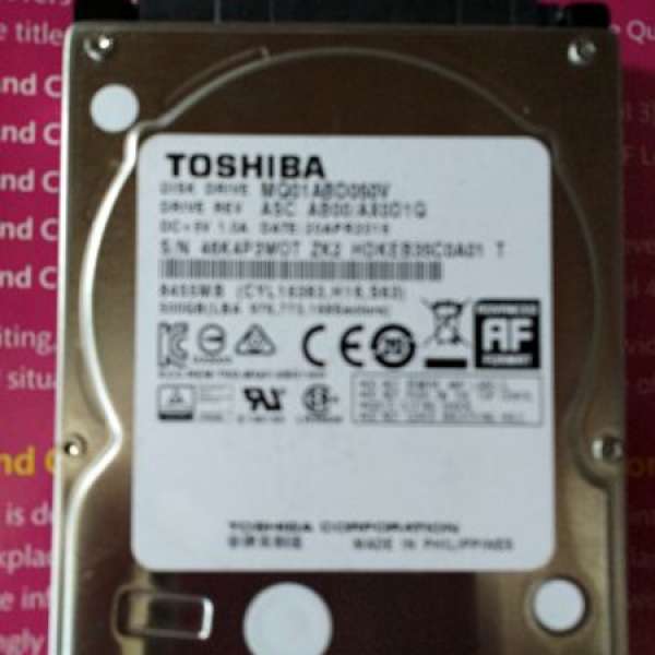 TOSHIBA Laptop 500GB  2.5 Inch SATA HDD