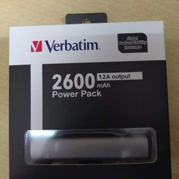 全新Verbatim 2600mAh Power Pack 1.2A output 充電器