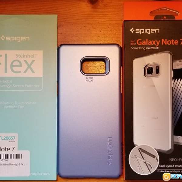 Samsung Galaxy Note FE (SPIGEN 保護貼、超薄保護套)