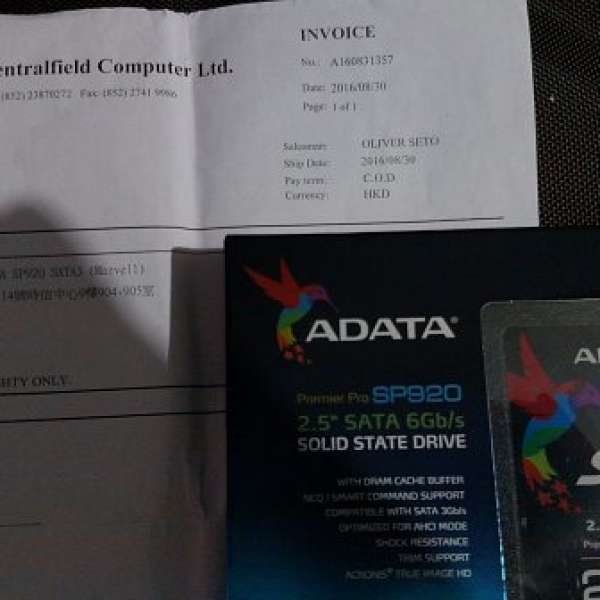 ADATA SP920 256GB MLC SSD 有保至2019年8月30日