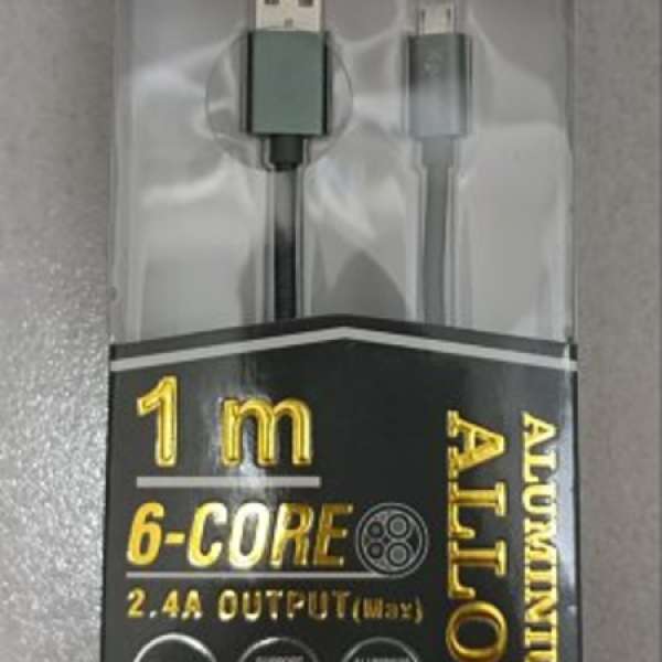 100% 原裝 XPower Micro USB Data+Charge Cable 1m 2.4A 快速充電傳輸數據線 LG HTC