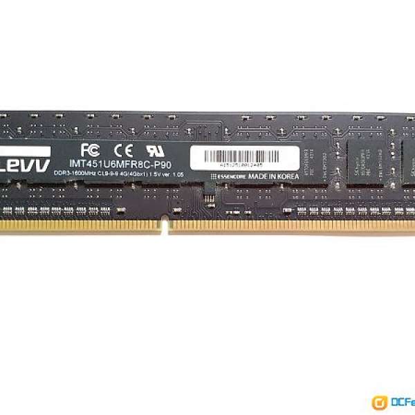 KLEVV DDR3 1600 4GB CL9終身保用