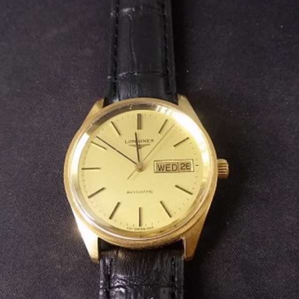 LONGINES Gold plated Men's Automatic DATE DAY Swiss Watch浪琴自動錶