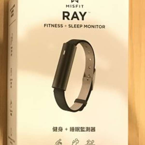 全新有保養! smartband Misfit Ray 黑色-皮帶leather