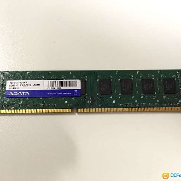 ADATA DDR3 1333 2GB RAM 雙面 (共有1條)