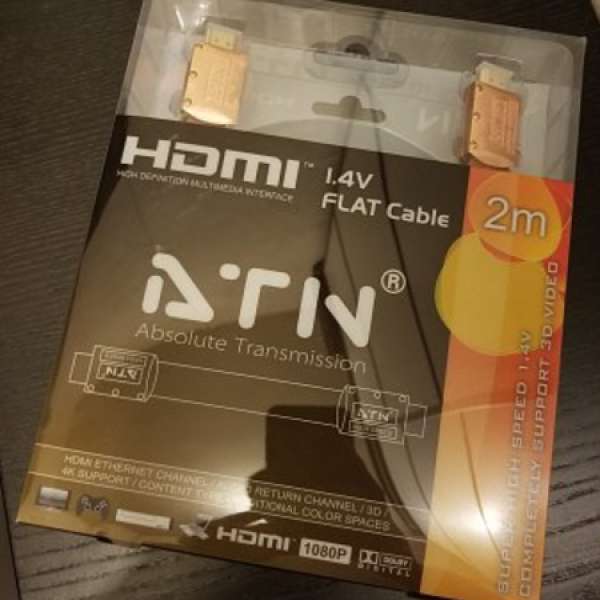 全新未開封ATN HDMI高速Cable(2米扁線)