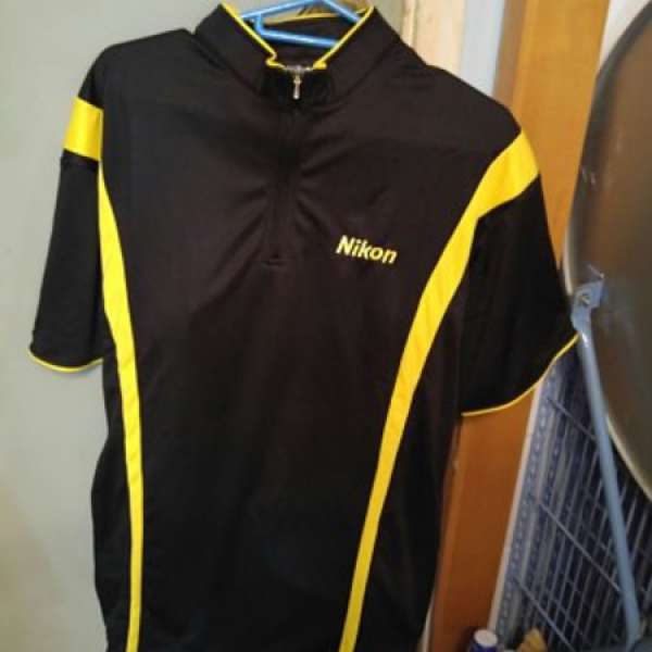 全新正版 Nikon 黑黄色前領拉鏈運動衫 (Size : L, 大碼)