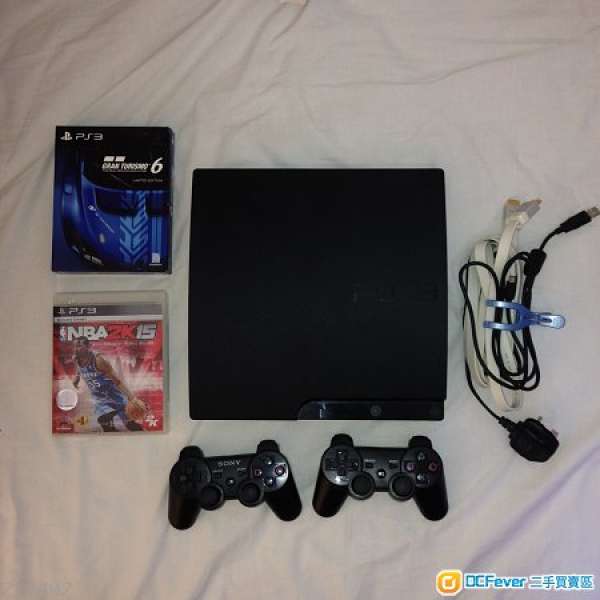 Black PlayStation3 Slim CECH-3012B 320GB 2 Games PS3