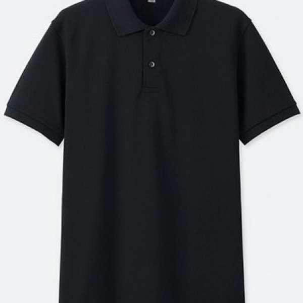 UNIQLO 黑色Polo恤, 珠地, 99%新