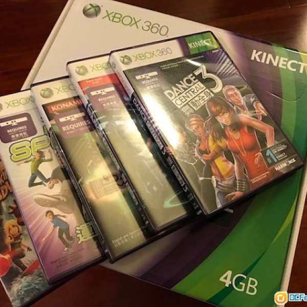 Microsoft Xbox 360 連 Kinect 及 5 隻遊戲