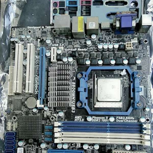 AMD Phenom II  X4 955 處理器 跟 ASRock AM3 主板 同 Pc-Cooler3 散熱扇