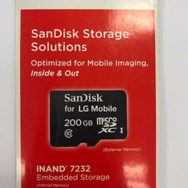 100% New Sandisk Micro SD XC1 200GB Class 10 記憶卡