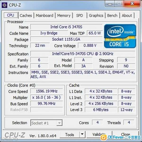 Intel Core i5 3470SS CPU LGA1155