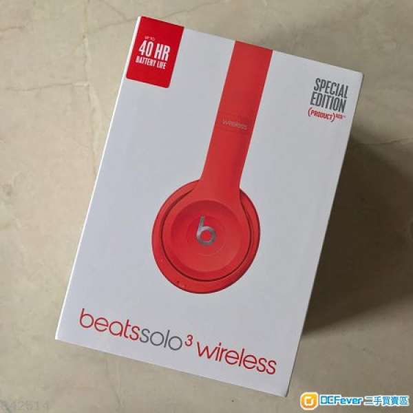 99.9%新Beats Solo 3 wireless紅色 配件全新 送3個月apple music