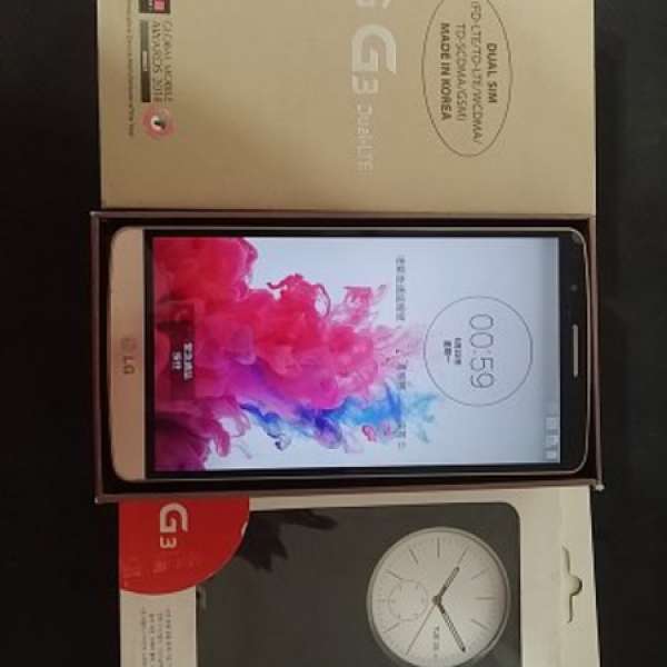 出售灰金色行貨 99% lg g3 d858 32gb.全套有盒齊配件。雙卡雙4g 送玻璃貼和智能套。