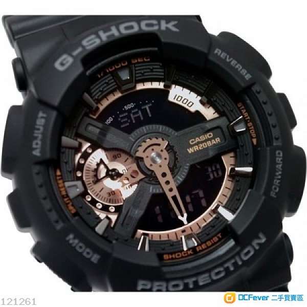 ★★Casio GA-110RG-1A G-SHOCK WATCH 100%new黑玫瑰金手錶★